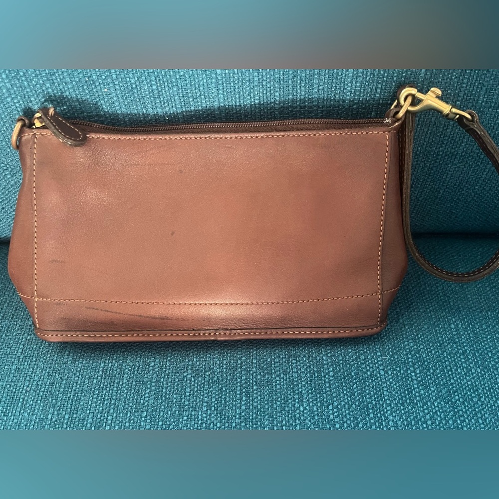 Coach Brown Demi Bleeker Leather Wristlet - Picture 4 of 4